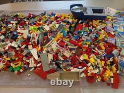 10+ Pound Bulk Lot of Vintage Used LEGO of Parts and Instruction Manuals & Boats