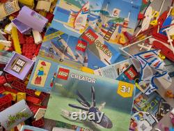 10+ Pound Bulk Lot of Vintage Used LEGO of Parts and Instruction Manuals & Boats