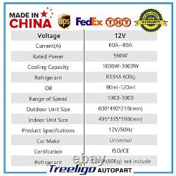 12V Car Truck RV Air Conditioner Split AC 12000BTU fits Semi truck bus Excavator