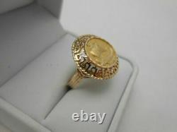 14K Yellow Gold Over Greek Style Sail Boat Tall Ship Vintage Unisex Ring