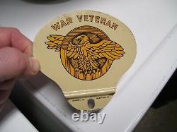 1940s Antique WW2 Veteran License plate topper Vintage Chevy Ford Motorcycle gm