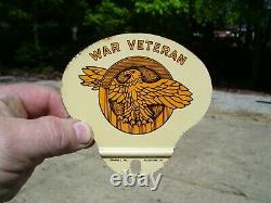 1940s Antique WW2 Veteran License plate topper Vintage gm Chevy dodge Motorcycle