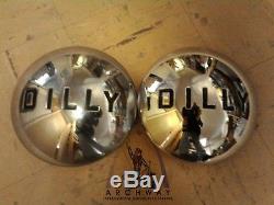 1960's Vintage Dilly Shiny Trailer Hub Caps
