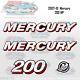 2007-10+ Mercury 200hp Decal Outboard 5 Piece Set Reproduction Vintage Stickers