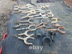 27 Galvanised Boat Rowing Rowlocks most very old and heavy vintage boat parts