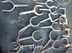 27 Galvanised Boat Rowing Rowlocks most very old and heavy vintage boat parts