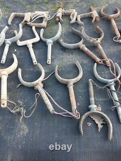 27 Galvanised Boat Rowing Rowlocks most very old and heavy vintage boat parts