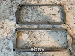 2 Vintage Century Boat Parts Hardware Step Pads Chrome Frames w Rubber Insets