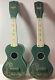 (2) Vintage Harmony Ukulele Painted Hawaiian Boat Palm Tree (one Is For Parts)