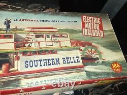 2 Vintage Lindberg Line River Paddle Boat Models Southern Belle MISSING PARTS