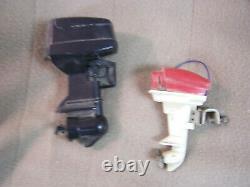 2 Vintage Toy Model Outboard Electric Boat Motors for Parts or Repair