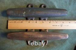 2 antique 8 bronze cleats-vintage boat ship nautical parts-heavy