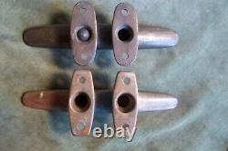 2 antique 8 bronze cleats-vintage boat ship nautical parts-heavy