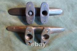 2 antique 8 bronze cleats-vintage boat ship nautical parts-heavy