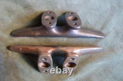 2 antique 8 bronze cleats-vintage boat ship nautical parts-heavy