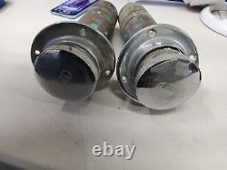 2x Vintage 1964 Chris Craft Const Boat Parts Gas/Fuel Caps With Filler Tube Set