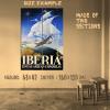 361162 Iberia Airplane Plane Globe Sail Boat Ship Spain Vintage Poster Au