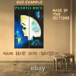 363033 Puerto Rico Sailboat Boat Ocean Sea Beach Travel Vintage Poster AU