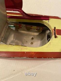 3 Vintage 1950's Battery Operated Tin Toy Boats Selling for Parts or Restoration