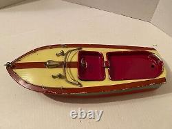 3 Vintage 1950's Battery Operated Tin Toy Boats Selling for Parts or Restoration