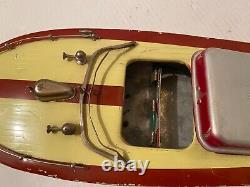 3 Vintage 1950's Battery Operated Tin Toy Boats Selling for Parts or Restoration