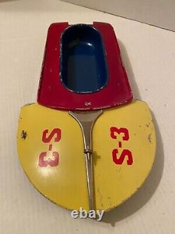 3 Vintage 1950's Battery Operated Tin Toy Boats Selling for Parts or Restoration