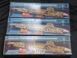 3 Vintage Renwal Polaris George Washington Nuclear Submarine Model Kit Lot Parts