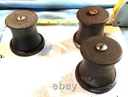 3 Vintage Sailing Yacht Marine Boat Parts Ratchet Gear Block Pulley Clam Cleat