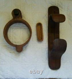 4 Vintage Boat Parts Made of Wood Cleats, Handle/Pull, Boot C-15, Stephens