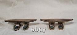 5 inch cast bronze boat cleats set of 2. Bright finished boat parts vintage