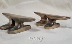 5 inch cast bronze boat cleats set of 2. Bright finished boat parts vintage