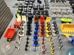 5lb LEGO Transportation Lot Rubber Tires Glass Wheels Space Printed Bricks Figs