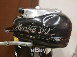 7.2HP 1947 Vintage Martin Model 60 Outboard Twin Cylinder Boat Motor