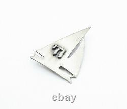 925 Sterling Silver Vintage Antique Chai Life Hebrew Boat Brooch Pin BP1283