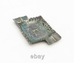 925 Sterling Silver Vintage Antique Oxidized Boat Scene Ash Tray TR1406