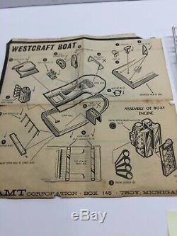 AMT 124 Scale Westcraft Boat Vintage Model Kit Missing Parts No Reserve