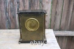 Ansonia clock co. Brass clock case withboating scene & group of swallow birds