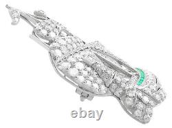 Antique 2.65ct Diamond and Emerald Platinum Ship Brooch Circa 1910