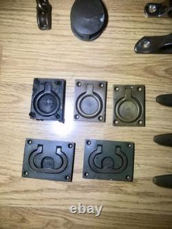 Antique Boat Parts Brass Bronze Cleats Pulleys Pull Handles Vintage Merriman