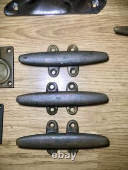 Antique Boat Parts Brass Bronze Cleats Pulleys Pull Handles Vintage Merriman