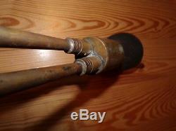 Antique Dual Trumpet Brass Marine Wood Boat Horn Rare 35 Vintage Ship Parts