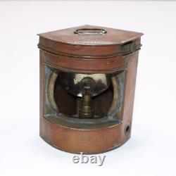 Antique Hop Lee Co Copper Starboard Ship Lantern Boat Light Maritime FOR PARTS