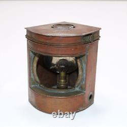 Antique Hop Lee Co Copper Starboard Ship Lantern Boat Light Maritime FOR PARTS