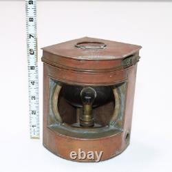 Antique Hop Lee Co Copper Starboard Ship Lantern Boat Light Maritime FOR PARTS