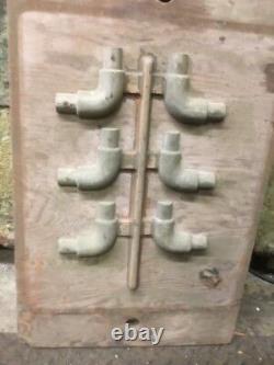 Antique Industrial Foundry Wood Sand Cast Mold Pattern Boat 90 Stantion Parts
