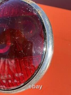 Antique Original STOP LIGHT Auto Lamp 8052 Glass Lens Rat Rod AS IS Untested