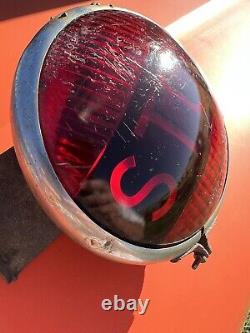 Antique Original STOP LIGHT Auto Lamp 8052 Glass Lens Rat Rod AS IS Untested