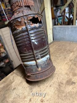 Antique Rare Nautical Ship Boat Marine Caged Oil Lamp Lantern Red Globe Parts