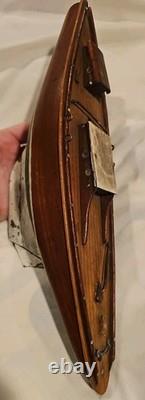 Antique Vintage 14 Wood Pond Boat Yacht Sailboat Original Metal Parts Or Repair
