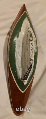 Antique Vintage 14 Wood Pond Boat Yacht Sailboat Original Metal Parts Or Repair